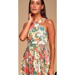 Lulu's Lilja Cream Floral Maxi Dress